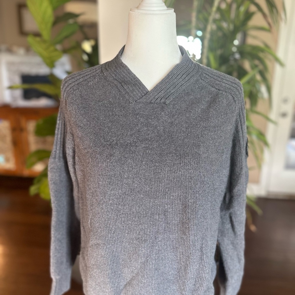 Canada Goose Gray V-Neck Sweater